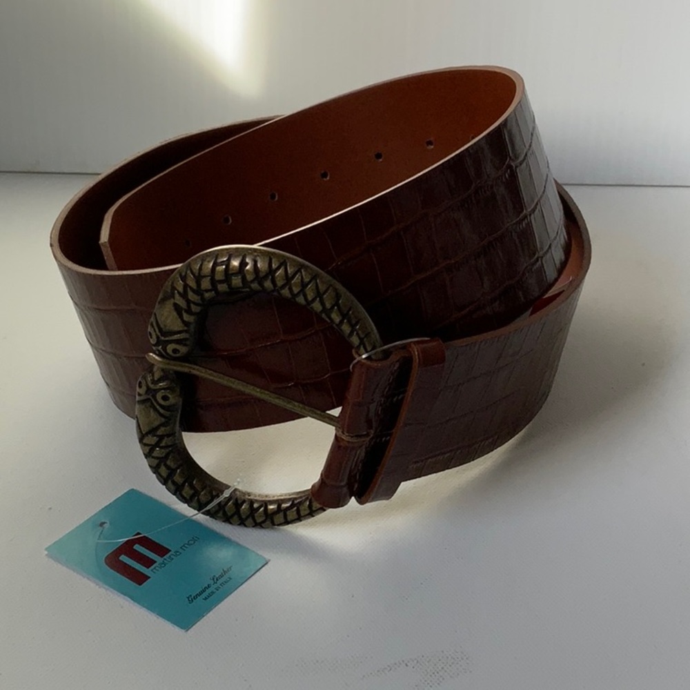martina mori Made in Italy genuine leather belt | brown